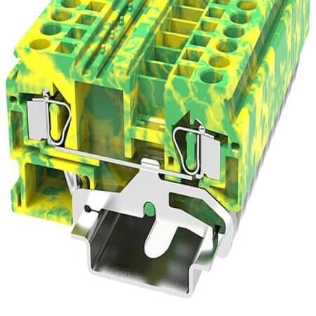WS4-PE-01P-1C-100AH DIN RAIL T.B.4mm² SPRING-CAGE GREEN-YELLOW - 1
