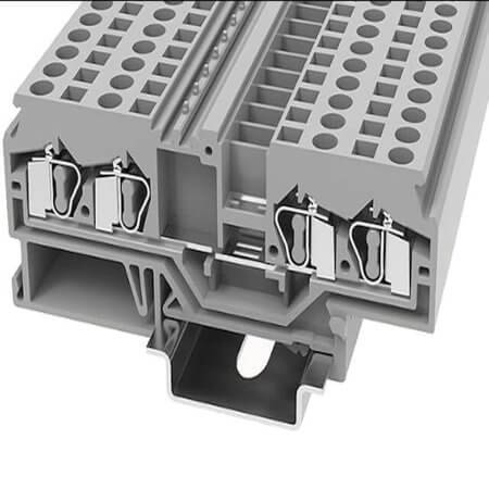 WS4-QU-01P-11-00AH DIN RAIL T.B.4mm² SPRING-CAGE GRAY 2IN2OUT - 1