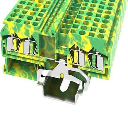 WS4-QU-PE-01P-1C-00AH DIN RAIL T.B.4mm² SPRING-CAGE GREEN-YELLOW 2IN2OUT - 1