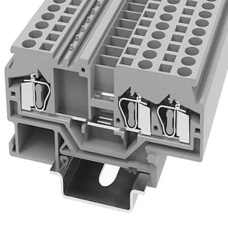 WS4-TW-01P-11-00AH DIN RAIL T.B.4mm² SPRING-CAGE GRAY 1IN2OUT - 1