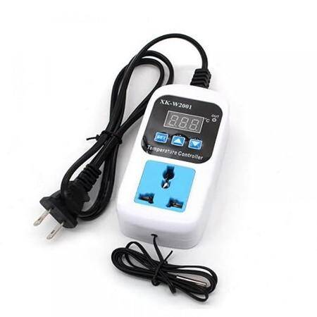 XK-W2001 AC110-220V Red Digital Thermostat Regulator Temperature Controller Microcomputer Socket With Probe 1m Cable EU Plug - 1