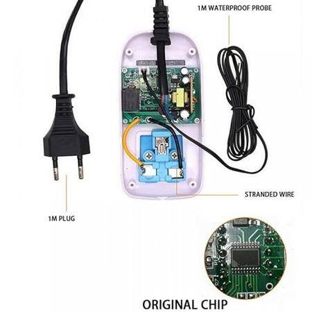 XK-W2001 AC110-220V Red Digital Thermostat Regulator Temperature Controller Microcomputer Socket With Probe 1m Cable EU Plug - 2