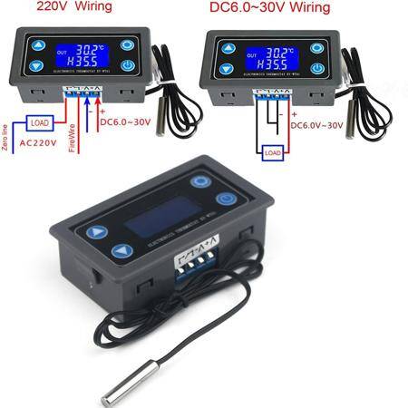 XY-WT01 Dijital Sıcaklık Kontrol Cihazı Led Ekran Isıtma Soğutma Regülatörü Termostat Anahtarı 0.5m Kablolu - 2