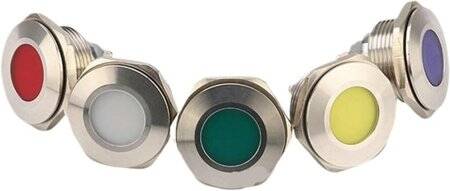 Yellow 10-24V 16mm LED Metal Indicator Light - 2