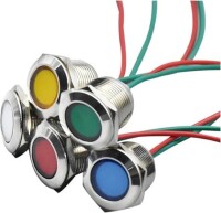 Yellow 10-24V 19mm LED Metal Indicator Light - 2