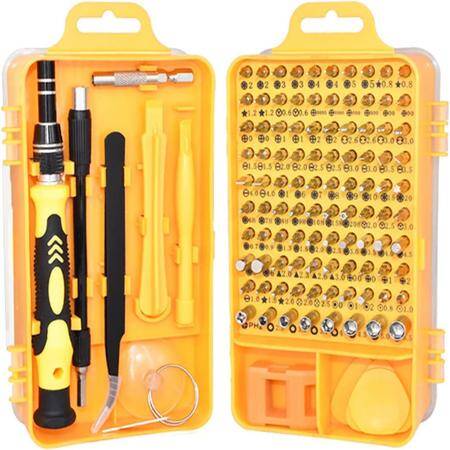 Yellow 115 in 1 Multi-Purpose Screwdriver Set - Plastic Box - 1