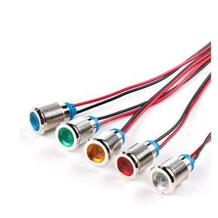 Yellow 220V 12mm LED Metal Indicator Light - 1