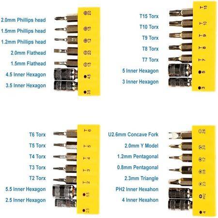 Yellow 38 in 1 S2 Screwdriver Set - Plastic Box - 2