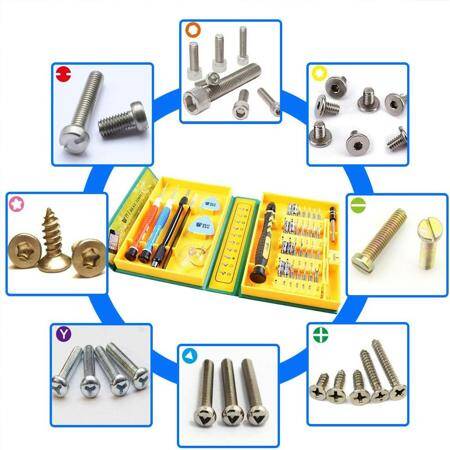 Yellow 38 in 1 S2 Screwdriver Set - Plastic Box - 5