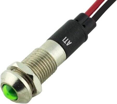 Yellow 6V AD22C-16 LED Metal Indicator Light - 1
