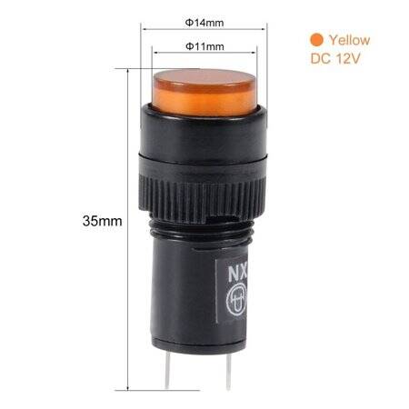 Yellow AC/DC36V NXD-212 Small LED Signal Indicator Light - 2