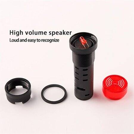 Yellow AC/DC12V 16mm AD16-16SM LED Signal Indicator Built-in Buzzer - 3