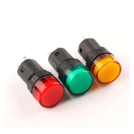 Yellow AC/DC24V 16mm AD16-16E LED Power Pilot Signal Light Lamp - 2