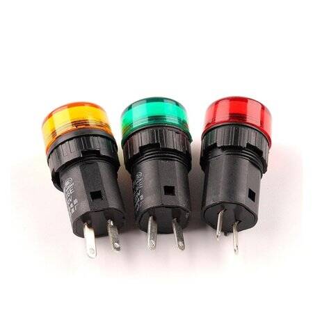 Yellow AC/DC24V 16mm AD16-16E LED Power Pilot Signal Light Lamp - 3