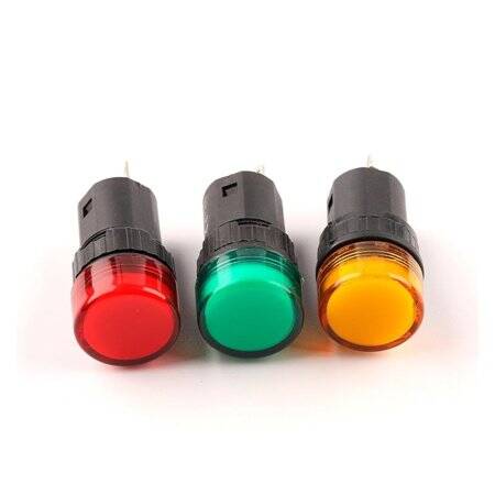 Yellow AC/DC24V 16mm AD16-16E LED Power Pilot Signal Light Lamp - 5