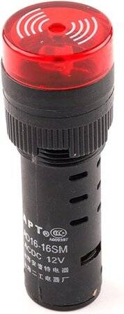 Yellow AC/DC24V 16mm AD16-16SM LED Signal Indicator Built-in Buzzer - 1