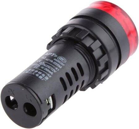 Yellow AC/DC24V 22mm AD16-22SM LED Signal Indicator Built-in Buzzer - 2