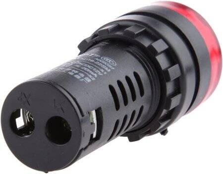 Yellow AC/DC24V 22mm AD16-22SM LED Signal Indicator Built-in Buzzer - 3