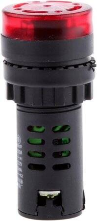 Yellow AC/DC24V 22mm AD16-22SM LED Signal Indicator Built-in Buzzer - 4