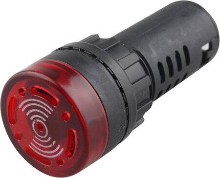 Yellow AC/DC36V 22mm AD16-22SM LED Signal Indicator Built-in Buzzer - 1