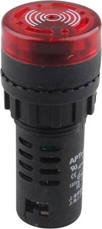 Yellow AC/DC36V 22mm AD16-22SM LED Signal Indicator Built-in Buzzer - 2