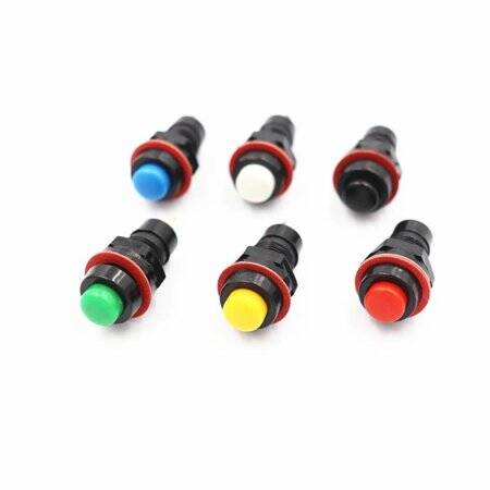 Yellow DS-213 10mm 2 PIN Momentary Self-Reset Round Button Switch - 1