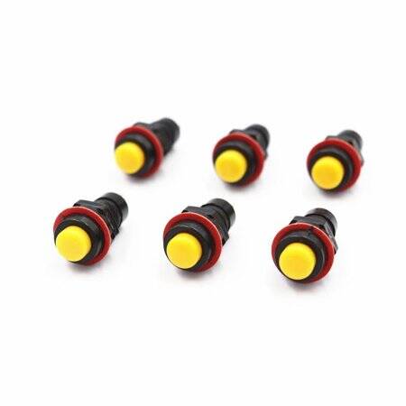 Yellow DS-213 10mm 2 PIN Momentary Self-Reset Round Button Switch - 2