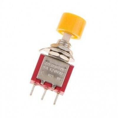Yellow DS-612 6mm 3 Pin Mini Momentary Self-Reset Automatic Return Push Button Switch - 1