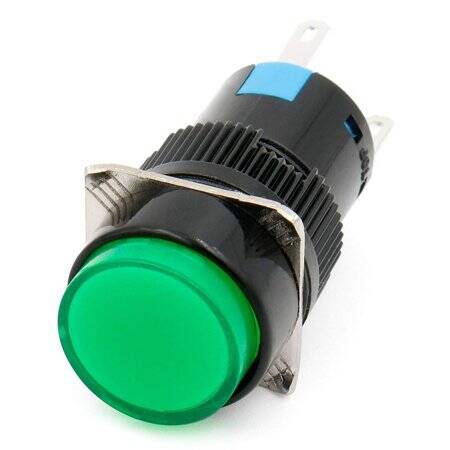 Yellow LA128A 3 Pin 16mm Thread Self-Reset Round Push Button Switch - 5