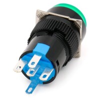 Yellow LA128A 6PIN 16mm Thread Self-Locking Round Push Button Switch - 4