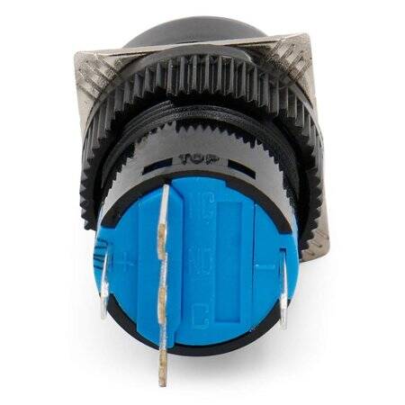 Yellow LA128A 6PIN 16mm Thread Self-Locking Round Push Button Switch - 5