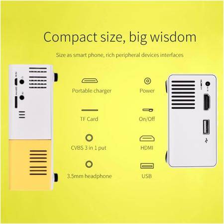 YG-300 Projector Black Color Portable Entertainment Household Projector - 4