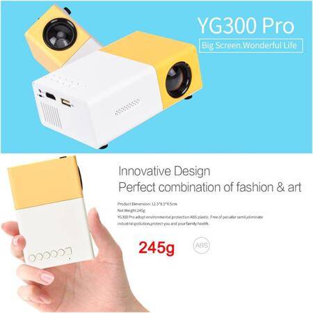 YG-300 Projeksiyon Sarı Taşınabilir Projeksiyon-Ev Sinema Projeksiyonu - 5
