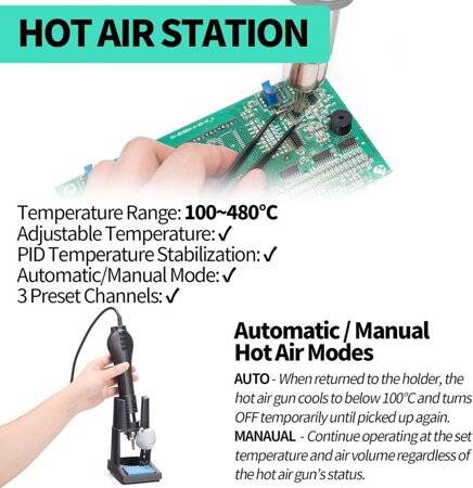 YIHUA853D Digital Display Hot Air Desoldering Station Power Supply Three-in-One US Plug - 5