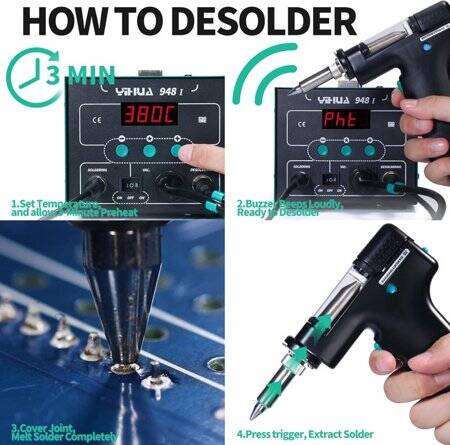 YIHUA948 I Upgrade Digital Electric Soldering Device 220V UK Plug - 2