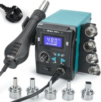 YIHUA959D Tek Dijital Ekran Sıcak Hava Lehimleme İstasyonu 220V UK Fişli - 1