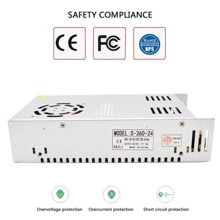Yüksek Kaliteli Güç Kaynağı 360W 24V 15A S-360-24 - 2