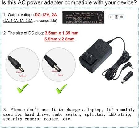 Yüksek Kaliteli Tam Amper 12V 1.2A Adaptör AU Fişli - 2