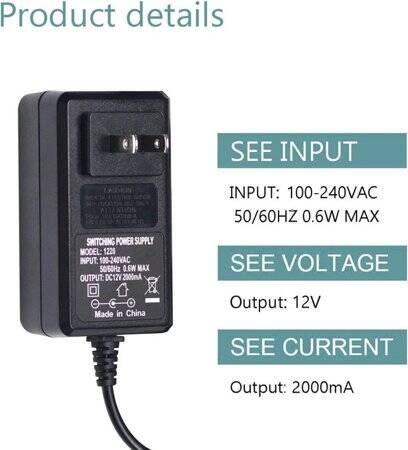 Yüksek Kaliteli Tam Amper 12V 2A Adaptör US Fişli - 2