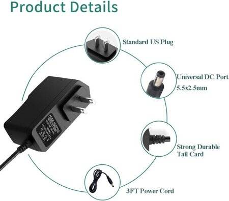 Yüksek Kaliteli Tam Amper 12V 500MA Adaptör US Fişli - 5