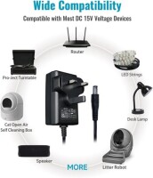 Yüksek Kaliteli Tam Amper 15V 1A Adaptör UK Fişli - 4