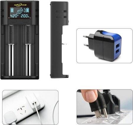 Yüksek Kaliteli Tam Amper 4.2V 1A Lityum Pil Şarj Cihazı UK Fişli - 5