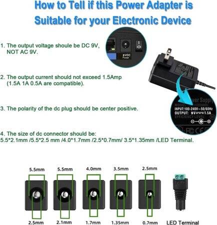 Yüksek Kaliteli Tam Amper 9V 1.5A Adaptör EU Fişli - 4