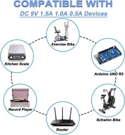 Yüksek Kaliteli Tam Amper 9V 1.5A Adaptör US Fişli - 2