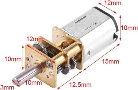 Yüksek Tork N20 12V 30RPM Mikro DC Metal Dişli Düşürücü MotorAzaltma Oranı 1:1000 - 2