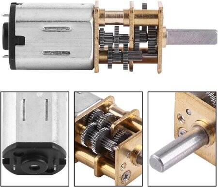 Yüksek Tork N20 12V 30RPM Mikro DC Metal Dişli Düşürücü MotorAzaltma Oranı 1:1000 - 3