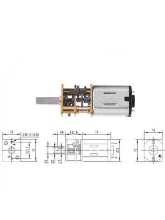 Yüksek Tork N20 6V 25RPM Mikro DC Metal Dişli Düşürücü MotorAzaltma Oranı 1:1000 - 3