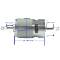 Yuvarlak Şaft 775 12V 12000RPM Yüksek Hızlı Yüksek Torklu DC Motor Çift Şaftlı - 2