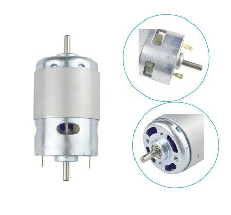 Yuvarlak Şaft 775 12V 12000RPM Yüksek Hızlı Yüksek Torklu DC Motor Çift Şaftlı - 3
