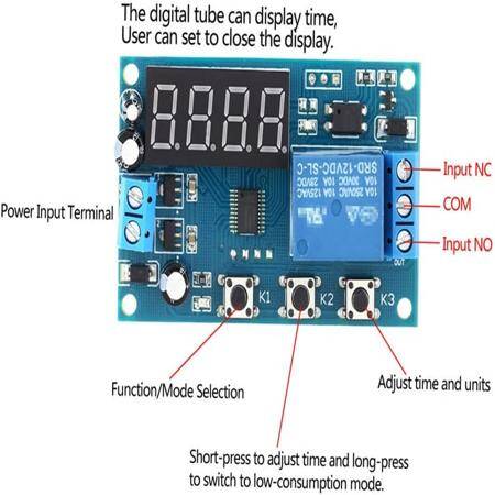 YYA-1 DC6-7.4V Röle Modülü Led Ekran 3 Düğme Anahtar 4 Dijital Tüp Zamanlayıcı Gecikme Anahtarı Otomatik Kontrolör - 2